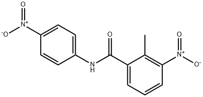 3-nitro-N-{4-nitrophenyl}-2-methylbenzamide Struktur