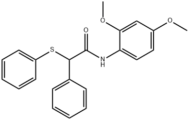 N-(2,4-dimethoxyphenyl)-2-phenyl-2-(phenylsulfanyl)acetamide Struktur