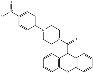 1-{4-nitrophenyl}-4-(9H-xanthen-9-ylcarbonyl)piperazine Struktur