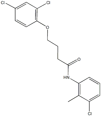 N-(3-chloro-2-methylphenyl)-4-(2,4-dichlorophenoxy)butanamide Struktur