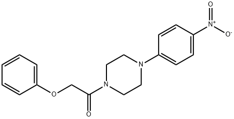 1-{4-nitrophenyl}-4-(phenoxyacetyl)piperazine Struktur