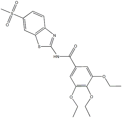 3,4,5-triethoxy-N-[6-(methylsulfonyl)-1,3-benzothiazol-2-yl]benzamide Struktur