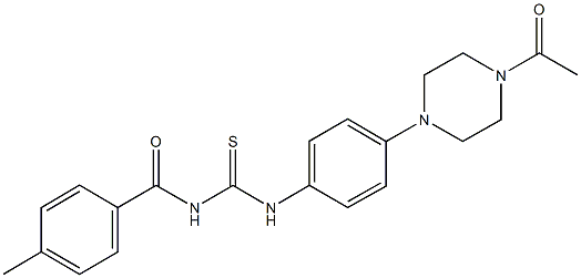 N-[4-(4-acetyl-1-piperazinyl)phenyl]-N'-(4-methylbenzoyl)thiourea Struktur