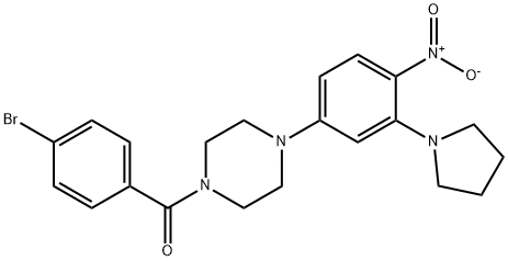 1-(4-bromobenzoyl)-4-{4-nitro-3-pyrrolidin-1-ylphenyl}piperazine Struktur