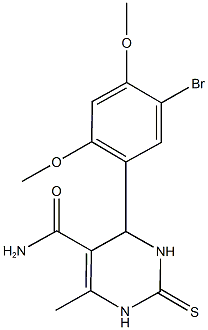 4-(5-bromo-2,4-dimethoxyphenyl)-6-methyl-2-thioxo-1,2,3,4-tetrahydro-5-pyrimidinecarboxamide Struktur