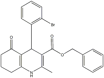 benzyl 4-(2-bromophenyl)-2-methyl-5-oxo-1,4,5,6,7,8-hexahydroquinoline-3-carboxylate Struktur