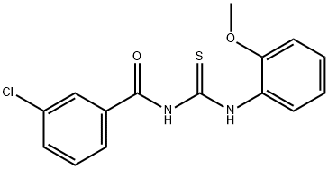 N-(3-chlorobenzoyl)-N'-(2-methoxyphenyl)thiourea Struktur