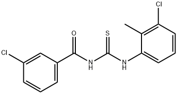 N-(3-chlorobenzoyl)-N'-(3-chloro-2-methylphenyl)thiourea Struktur