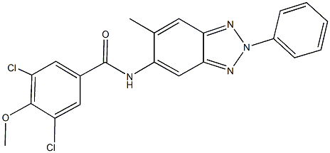 3,5-dichloro-4-methoxy-N-(6-methyl-2-phenyl-2H-1,2,3-benzotriazol-5-yl)benzamide Struktur