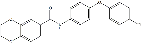 N-[4-(4-chlorophenoxy)phenyl]-2,3-dihydro-1,4-benzodioxine-6-carboxamide Struktur