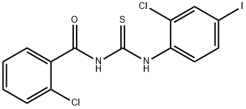 N-(2-chlorobenzoyl)-N'-(2-chloro-4-iodophenyl)thiourea Struktur