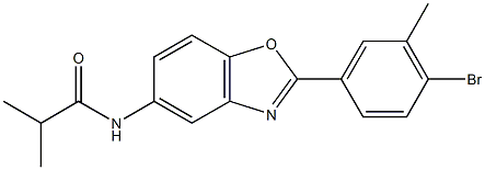 N-[2-(4-bromo-3-methylphenyl)-1,3-benzoxazol-5-yl]-2-methylpropanamide Struktur