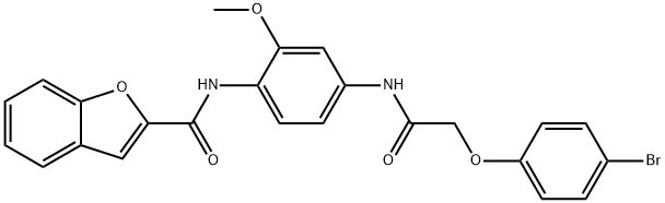 N-(4-{[(4-bromophenoxy)acetyl]amino}-2-methoxyphenyl)-1-benzofuran-2-carboxamide Struktur