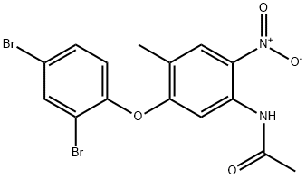 N-{5-(2,4-dibromophenoxy)-2-nitro-4-methylphenyl}acetamide Struktur