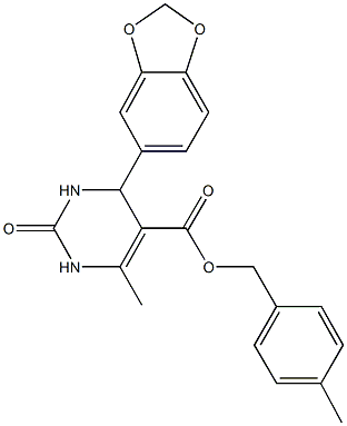 4-methylbenzyl 4-(1,3-benzodioxol-5-yl)-6-methyl-2-oxo-1,2,3,4-tetrahydro-5-pyrimidinecarboxylate Struktur