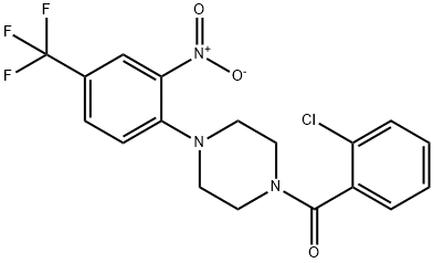 1-(2-chlorobenzoyl)-4-[2-nitro-4-(trifluoromethyl)phenyl]piperazine Struktur