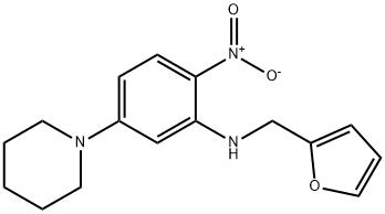 1-{3-[(2-furylmethyl)amino]-4-nitrophenyl}piperidine Struktur