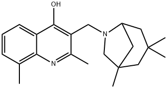 2,8-dimethyl-3-[(1,3,3-trimethyl-6-azabicyclo[3.2.1]oct-6-yl)methyl]-4-quinolinol Struktur