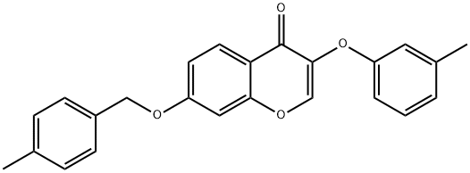 7-[(4-methylbenzyl)oxy]-3-(3-methylphenoxy)-4H-chromen-4-one Struktur