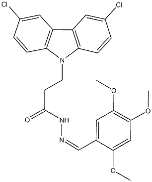 3-(3,6-dichloro-9H-carbazol-9-yl)-N'-(2,4,5-trimethoxybenzylidene)propanohydrazide Struktur