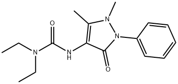 N'-(1,5-dimethyl-3-oxo-2-phenyl-2,3-dihydro-1H-pyrazol-4-yl)-N,N-diethylurea Struktur