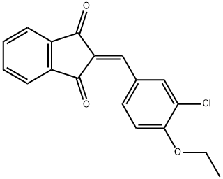 2-(3-chloro-4-ethoxybenzylidene)-1H-indene-1,3(2H)-dione Struktur