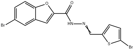 5-bromo-N'-[(5-bromo-2-thienyl)methylene]-1-benzofuran-2-carbohydrazide Struktur