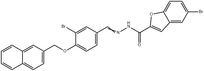 5-bromo-N'-[3-bromo-4-(2-naphthylmethoxy)benzylidene]-1-benzofuran-2-carbohydrazide Struktur