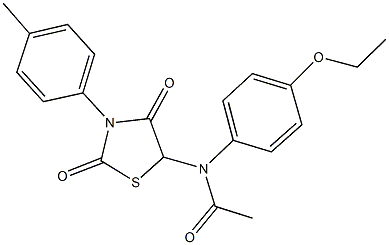 N-(4-ethoxyphenyl)-N-[3-(4-methylphenyl)-2,4-dioxo-1,3-thiazolidin-5-yl]acetamide Struktur