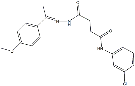 N-(3-chlorophenyl)-4-{2-[1-(4-methoxyphenyl)ethylidene]hydrazino}-4-oxobutanamide Struktur