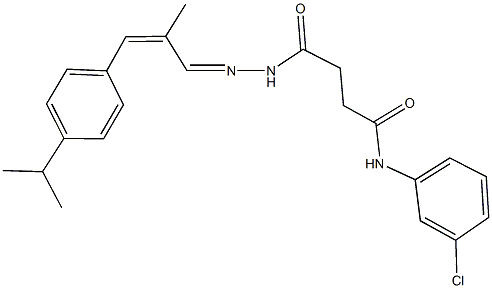 N-(3-chlorophenyl)-4-{2-[3-(4-isopropylphenyl)-2-methyl-2-propenylidene]hydrazino}-4-oxobutanamide Struktur