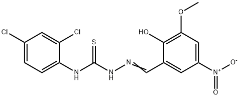 2-hydroxy-5-nitro-3-methoxybenzaldehyde N-(2,4-dichlorophenyl)thiosemicarbazone Struktur