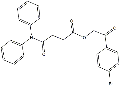 2-(4-bromophenyl)-2-oxoethyl 4-(diphenylamino)-4-oxobutanoate Struktur