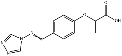 2-{4-[(4H-1,2,4-triazol-4-ylimino)methyl]phenoxy}propanoic acid Struktur