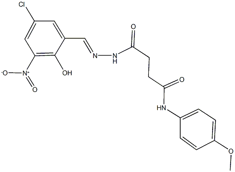 4-(2-{5-chloro-2-hydroxy-3-nitrobenzylidene}hydrazino)-N-(4-methoxyphenyl)-4-oxobutanamide Struktur