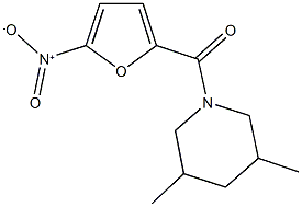 1-{5-nitro-2-furoyl}-3,5-dimethylpiperidine Struktur