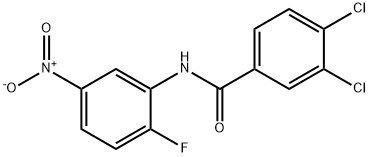 3,4-dichloro-N-{2-fluoro-5-nitrophenyl}benzamide Struktur