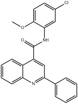 N-(5-chloro-2-methoxyphenyl)-2-phenyl-4-quinolinecarboxamide Struktur