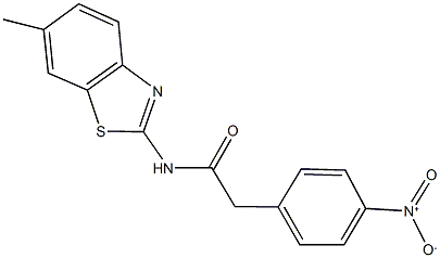 2-{4-nitrophenyl}-N-(6-methyl-1,3-benzothiazol-2-yl)acetamide Struktur