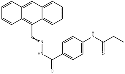 N-(4-{[2-(9-anthrylmethylene)hydrazino]carbonyl}phenyl)propanamide Struktur