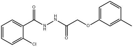 2-chloro-N'-[(3-methylphenoxy)acetyl]benzohydrazide Struktur