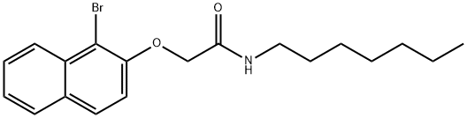 2-[(1-bromo-2-naphthyl)oxy]-N-heptylacetamide Struktur