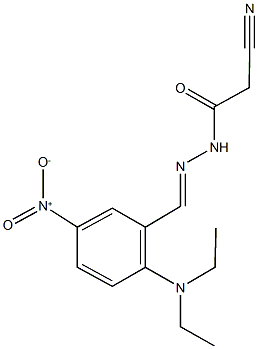 2-cyano-N'-{2-(diethylamino)-5-nitrobenzylidene}acetohydrazide Struktur