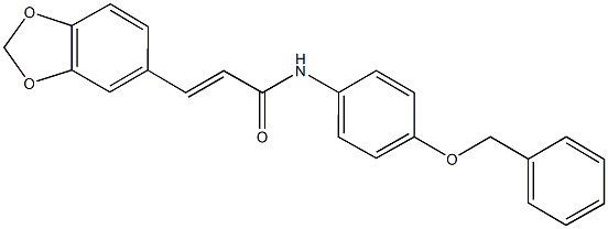 3-(1,3-benzodioxol-5-yl)-N-[4-(benzyloxy)phenyl]acrylamide Struktur