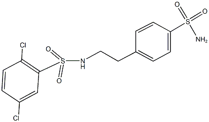 N-{2-[4-(aminosulfonyl)phenyl]ethyl}-2,5-dichlorobenzenesulfonamide Struktur