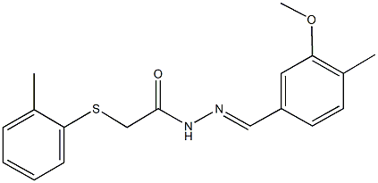 N'-(3-methoxy-4-methylbenzylidene)-2-[(2-methylphenyl)sulfanyl]acetohydrazide Struktur