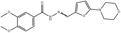 3,4-dimethoxy-N'-{[5-(4-morpholinyl)-2-furyl]methylene}benzohydrazide Struktur