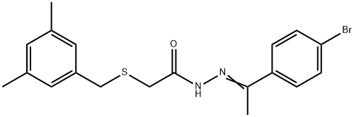 N'-[1-(4-bromophenyl)ethylidene]-2-[(3,5-dimethylbenzyl)sulfanyl]acetohydrazide Struktur