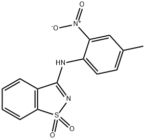 3-{2-nitro-4-methylanilino}-1,2-benzisothiazole 1,1-dioxide Struktur