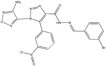 1-(4-amino-1,2,5-oxadiazol-3-yl)-N'-(3-bromobenzylidene)-5-{3-nitrophenyl}-1H-1,2,3-triazole-4-carbohydrazide Struktur